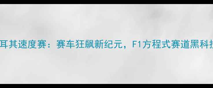 图片 土耳其速度赛：赛车狂飙新纪元，F1方程式赛道黑科技2