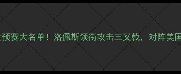 图片 墨西哥国家队世预赛大名单！洛佩斯领衔攻击三叉戟，对阵美国队阵容深度大1