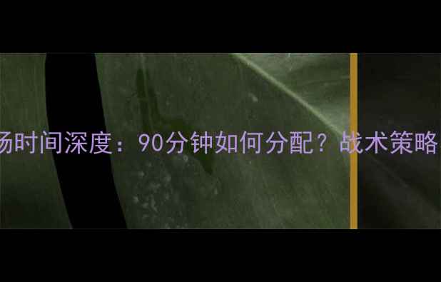 图片 女足比赛半场时间深度：90分钟如何分配？战术策略与关键数据1