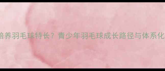 图片 如何系统培养羽毛球特长？青少年羽毛球成长路径与体系化训练方案2