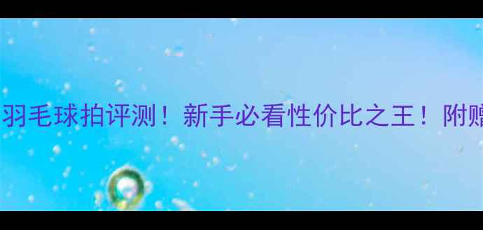 图片 威可多黄金羽毛球拍评测！新手必看性价比之王！附赠选购指南1