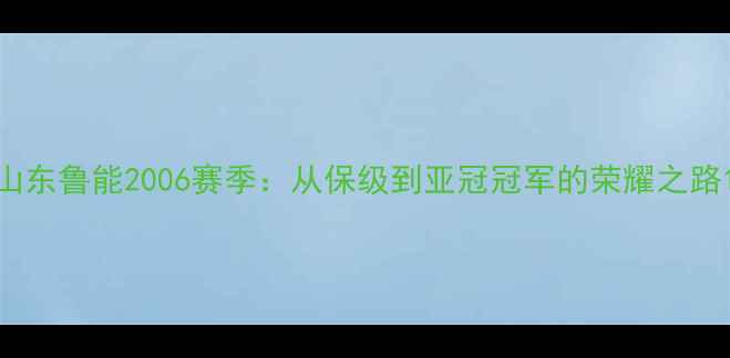 图片 山东鲁能2006赛季：从保级到亚冠冠军的荣耀之路1