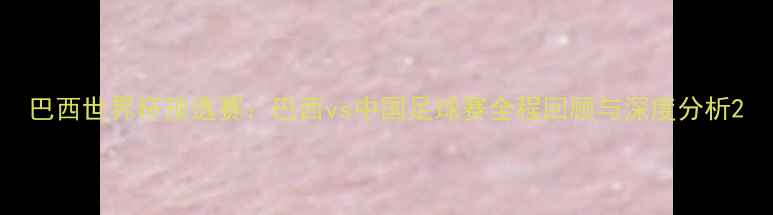 图片 巴西世界杯预选赛：巴西vs中国足球赛全程回顾与深度分析2