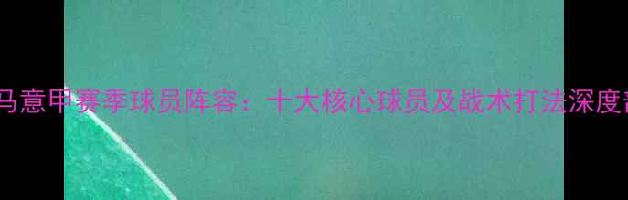 图片 帕尔马意甲赛季球员阵容：十大核心球员及战术打法深度剖析2