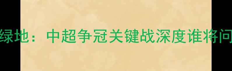 图片 广州恒大VS上海绿地：中超争冠关键战深度谁将问鼎积分榜榜首？