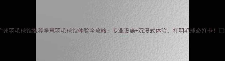 图片 广州羽毛球馆推荐净慧羽毛球馆体验全攻略：专业设施+沉浸式体验，打羽毛球必打卡！🏸2