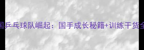 图片 德国乒乓球队崛起：国手成长秘籍+训练干货全🏓