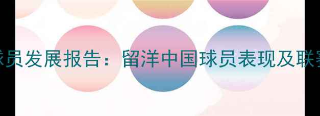 图片 德甲亚洲球员发展报告：留洋中国球员表现及联赛生态分析