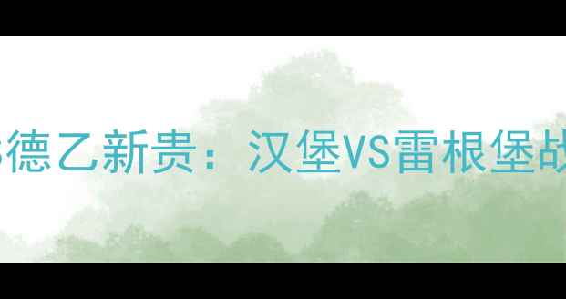 图片 德甲劲旅VS德乙新贵：汉堡VS雷根堡战术博弈全1