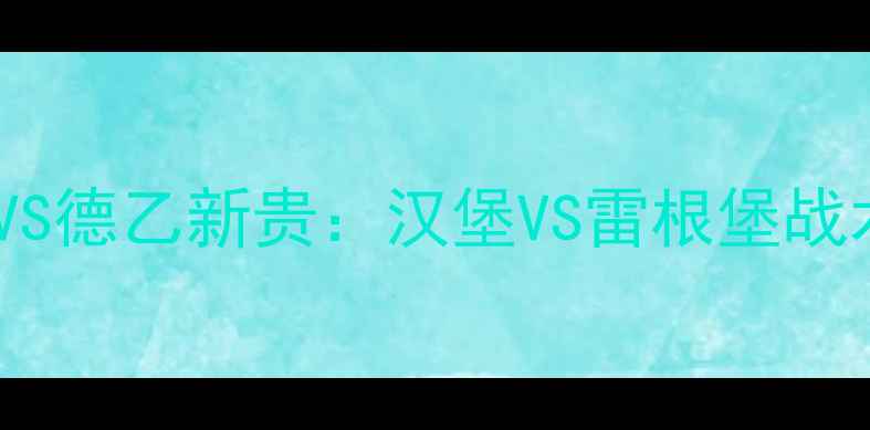 图片 德甲劲旅VS德乙新贵：汉堡VS雷根堡战术博弈全2