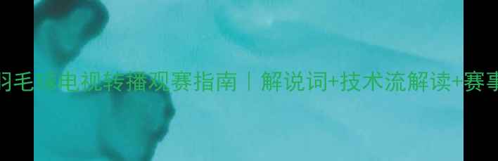 图片 必看！羽毛球电视转播观赛指南｜解说词+技术流解读+赛事时间表