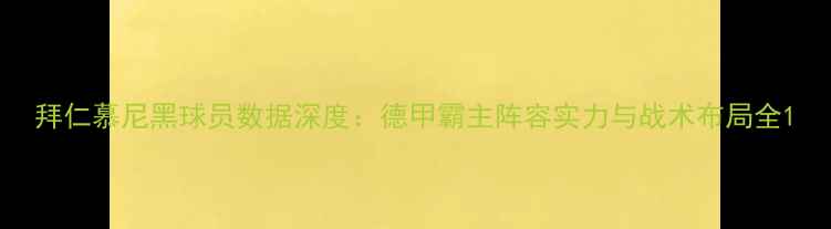 图片 拜仁慕尼黑球员数据深度：德甲霸主阵容实力与战术布局全1