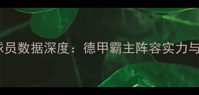 图片 拜仁慕尼黑球员数据深度：德甲霸主阵容实力与战术布局全2