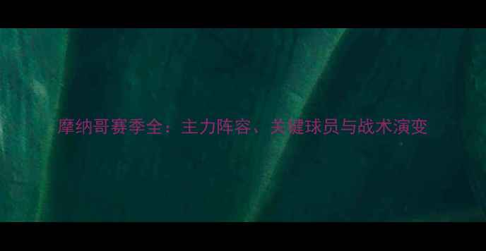 图片 摩纳哥赛季全：主力阵容、关键球员与战术演变