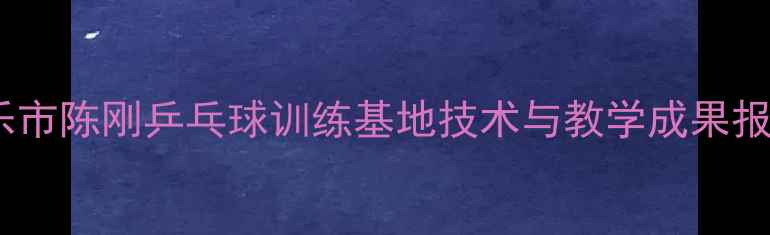 图片 新乐市陈刚乒乓球训练基地技术与教学成果报告2
