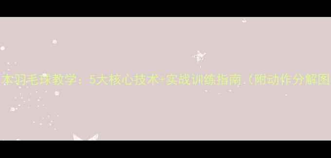 图片 日本羽毛球教学：5大核心技术+实战训练指南（附动作分解图）