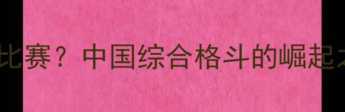 图片 昆仑决是什么比赛？中国综合格斗的崛起之路与赛事全2