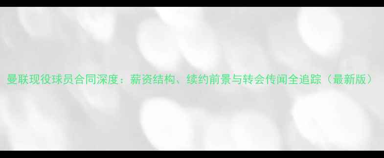 图片 曼联现役球员合同深度：薪资结构、续约前景与转会传闻全追踪（最新版）