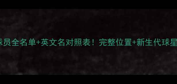 图片 曼联球员全名单+英文名对照表！完整位置+新生代球星盘点2