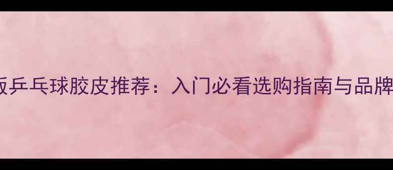 图片 最新版乒乓球胶皮推荐：入门必看选购指南与品牌评测1