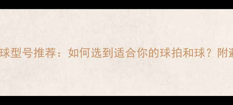 图片 最新羽毛球型号推荐：如何选到适合你的球拍和球？附避坑指南1