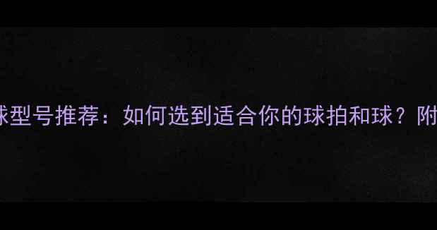 图片 最新羽毛球型号推荐：如何选到适合你的球拍和球？附避坑指南2