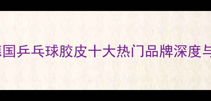图片 最新评测德国乒乓球胶皮十大热门品牌深度与选购指南2