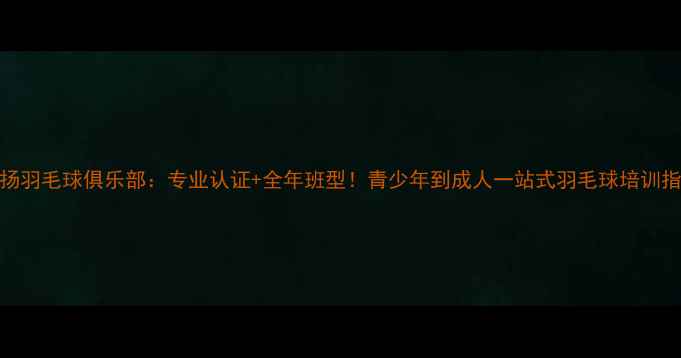 图片 李扬羽毛球俱乐部：专业认证+全年班型！青少年到成人一站式羽毛球培训指南