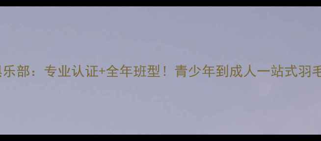 图片 李扬羽毛球俱乐部：专业认证+全年班型！青少年到成人一站式羽毛球培训指南1