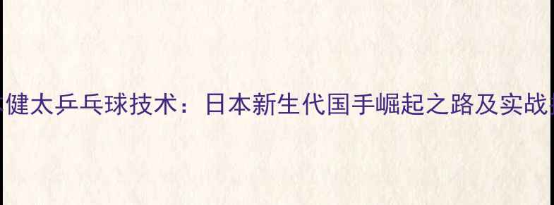 图片 松本健太乒乓球技术：日本新生代国手崛起之路及实战技巧