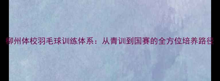 图片 柳州体校羽毛球训练体系：从青训到国赛的全方位培养路径