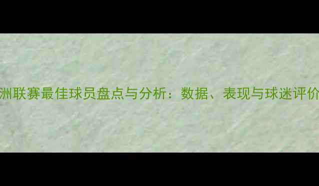 图片 欧洲联赛最佳球员盘点与分析：数据、表现与球迷评价全