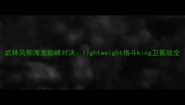 图片 武林风柳海龙巅峰对决：lightweight格斗king卫冕战全