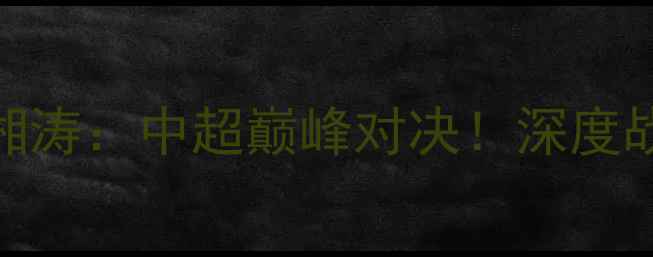 图片 武汉队vs湖南湘涛：中超巅峰对决！深度战术与胜负关键