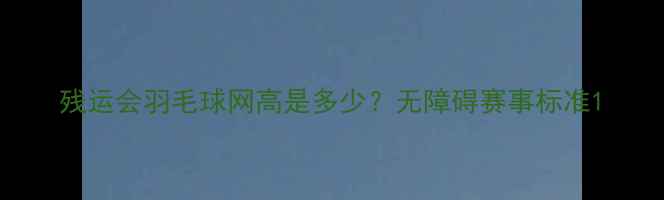 图片 残运会羽毛球网高是多少？无障碍赛事标准1