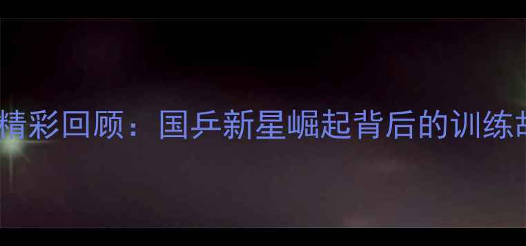 图片 沈斌乒乓球比赛精彩回顾：国乒新星崛起背后的训练故事与未来展望2