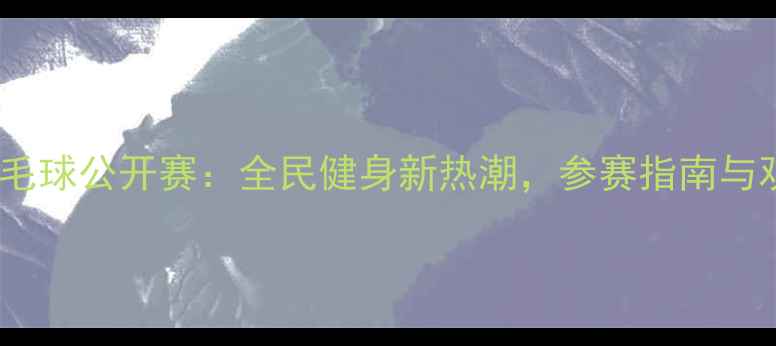 图片 泉州国际羽毛球公开赛：全民健身新热潮，参赛指南与观赛攻略全1