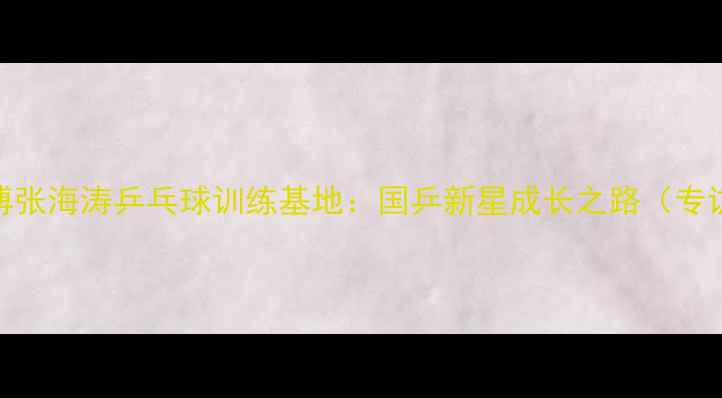 图片 淄博张海涛乒乓球训练基地：国乒新星成长之路（专访）