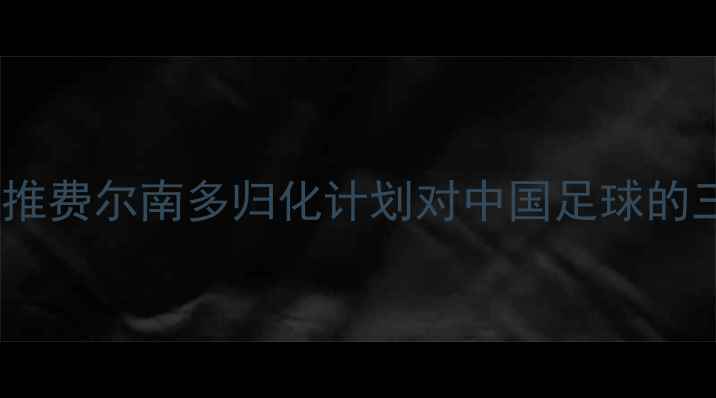 图片 深度：里皮力推费尔南多归化计划对中国足球的三大战略意义1