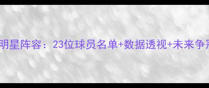 图片 湖人队全明星阵容：23位球员名单+数据透视+未来争冠关键点1