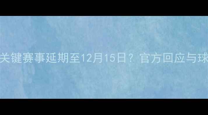 图片 湖人队关键赛事延期至12月15日？官方回应与球迷期待