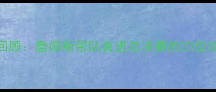 图片 湖人队赛季全回顾：詹姆斯带队首进总决赛的23位球员表现与数据