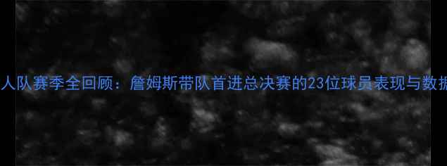 图片 湖人队赛季全回顾：詹姆斯带队首进总决赛的23位球员表现与数据1