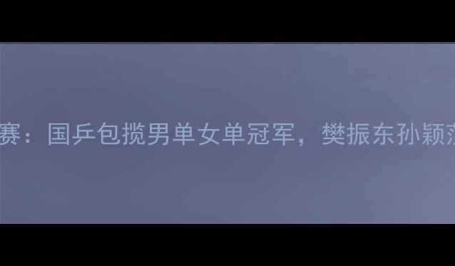 图片 澳门乒乓球总决赛：国乒包揽男单女单冠军，樊振东孙颖莎上演巅峰对决2