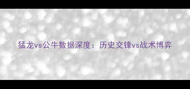 图片 猛龙vs公牛数据深度：历史交锋vs战术博弈