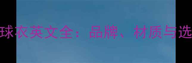 图片 球员版球衣英文全：品牌、材质与选购指南
