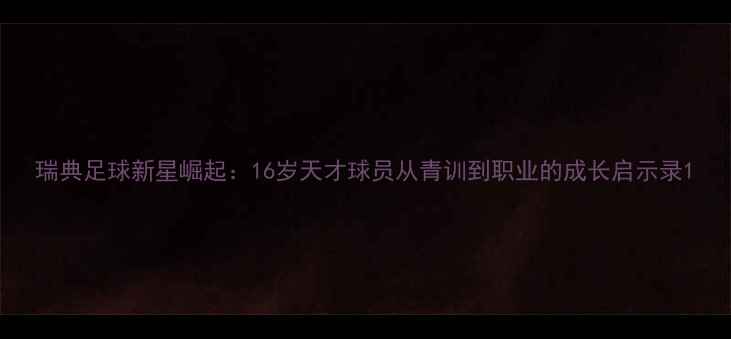 图片 瑞典足球新星崛起：16岁天才球员从青训到职业的成长启示录1