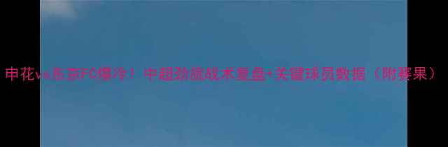 图片 申花vs东京FC爆冷！中超劲旅战术复盘+关键球员数据（附赛果）