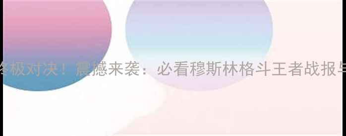 图片 穆斯里穆UFC终极对决！震撼来袭：必看穆斯林格斗王者战报与赛后采访全1