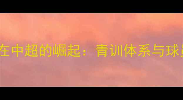 图片 绿城青训在中超的崛起：青训体系与球员成长全1